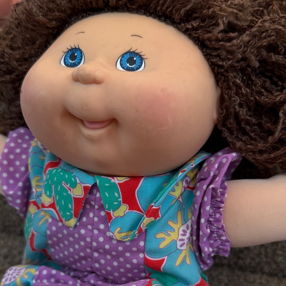 Cabbage Patch Kid 1991 Krinkle Hair Purple Polka Dot Outfit - Picture 15 of 16